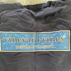 Mens long sleeve vineyard vines navy pocket tee